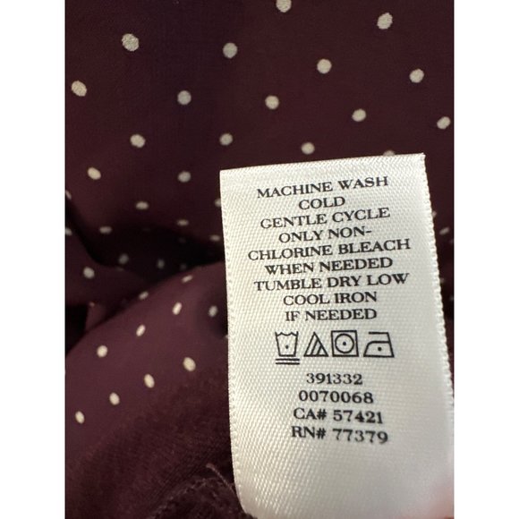 Ann Taylor size M purple knit with polka dot overlay long sleeve sweater - Picture 6 of 7